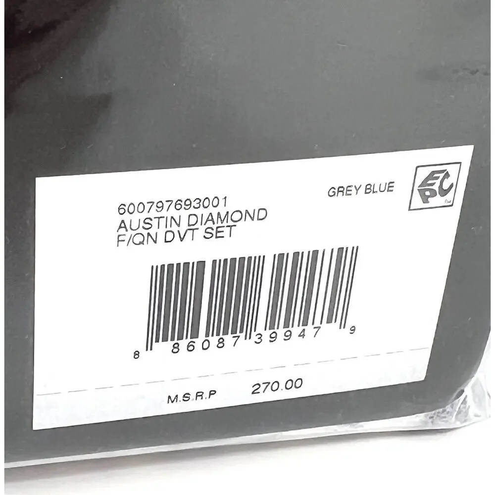 Ralph Lauren Austin Diamond Full/Queen Duvet Cover Set 2 Shams Grey Blue NIP